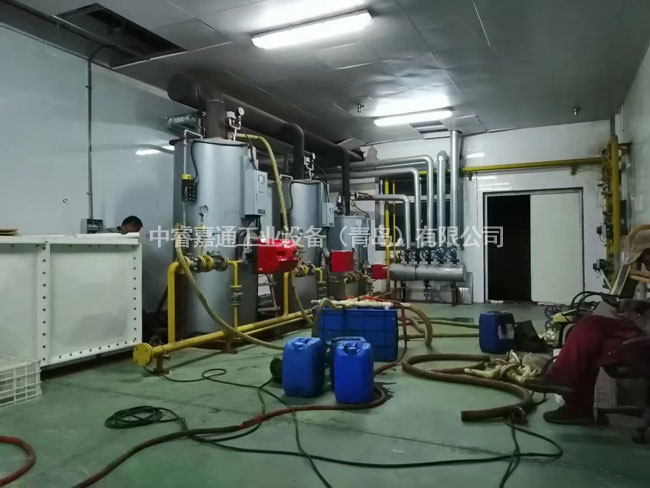 锅炉换热设备施工现场